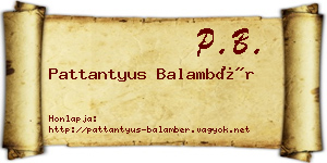 Pattantyus Balambér névjegykártya